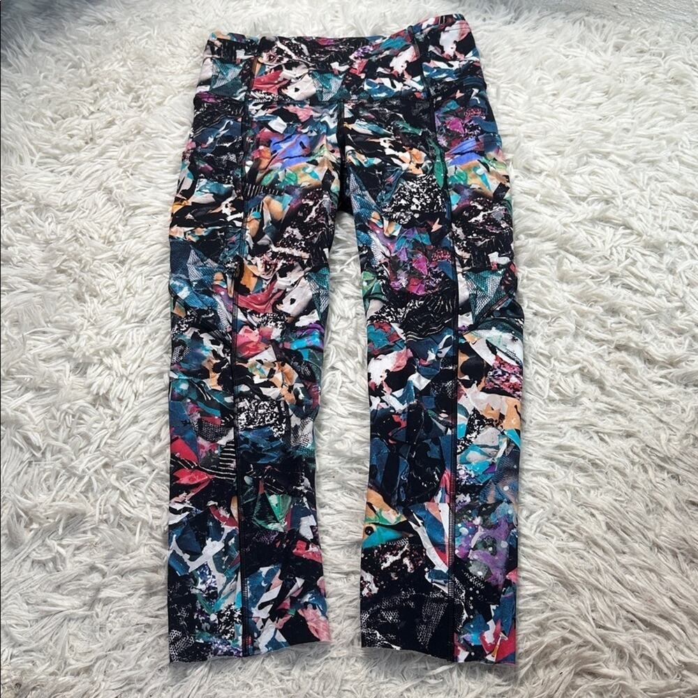 Lululemon Fast & Free Crop II *Nulux 19" Color Crush Multi